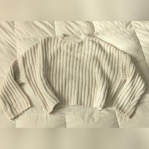 Jessica Simpson Cream Ribbed Sweater Medium